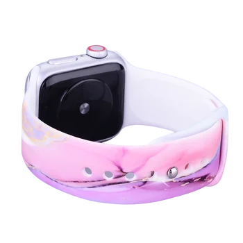 Marmor Slikarstvo Silikonski Trak Za Apple Watch 4 3 2 1 38 mm 40 mm , candy Barve Watch Band za iwatch 5 44 42mm Zapestnica