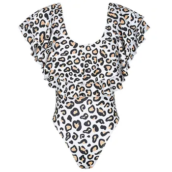 Mati In Hči Kopalke 2020 Ruffle Leopard Mama, Hči Kopalke Družino Videz Mamica In Mi Bikini Družino Ujemanje Oblačila
