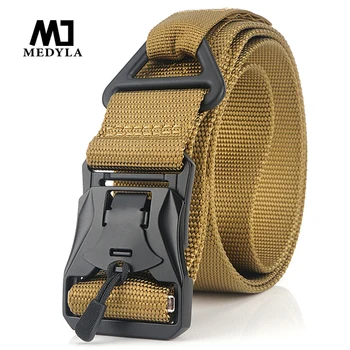 MEDYLA taktični pas magnetni zlitine sponke najlon taktični pas za moške vojaške navijači multi-funkcijo hitro odkleni pasu