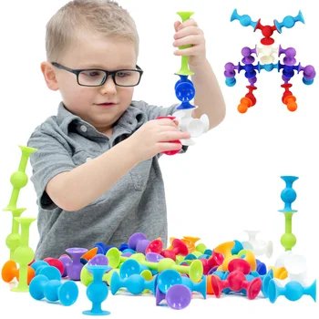 Mehko gradniki Otroci DIY Squigz Pop Bedak Smešno Silikonski Blok Model Gradnje Igrače Kreativna Darila Za Otroke Boy