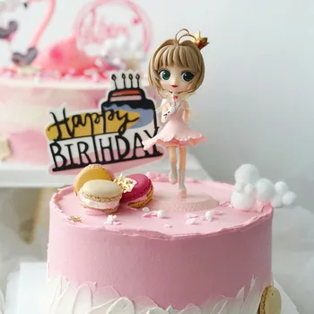 Mini Lepoto Okrasnih Lutka Igrača Anime Plesni Dekle Sakura Igrače Za Dekleta Božič, Darilo Za Rojstni Dan Lutke Torto Dekoracijo Dejanje Slika