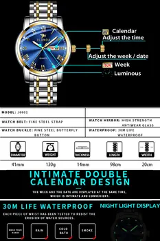 Modni Ročne Ure Moške Gledajo Nepremočljiva Ure Klasične Poslovne Zapestje Gledati Teden Datum Ura Moških Srebro Quartz Watch Svetlobna Reloj