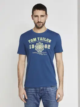Moška T-shirt Tom Tailor 662467 svetlo poletno telovnik na vsak dan v modi s tiskanje z napisom lepa za delo športni mehko bombažno udobno barve kluba mladih lahkoto športna Fitnes V vratu