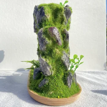 Naravni Originalni Kamen, Ametist Mountain, Ametist Ustvarjalne Krajine, Home Office, Simulirano Zelenih rastlin, Bambusa osnovno ploščo