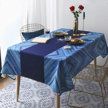 Nepremočljiva Kuhinja mizico Kritje Banket Velika Jedilna Miza Krpo Kraljevsko Modra Dekoracijo Mantel Mesa Domov Tekstilne EB50ZB