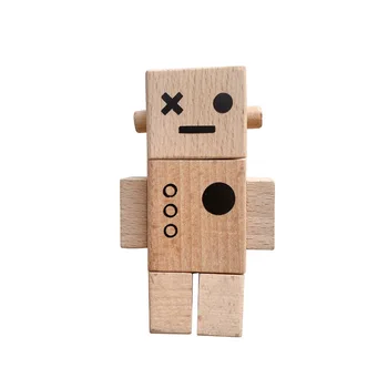 Nordijska Moda Robot Igrače, Lesene Otroške Igrače Za Otroke Fant Lesene DIY Soba Dekor Predstavlja Baby Blok Otrok Blaga Igrače Darila