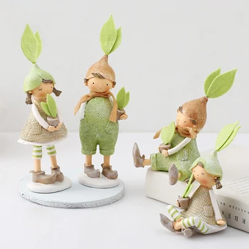 Nordijska Zelena Lutka Figur Smolo Obrti Risanka Mini Številke Miniaturni Namizno Dekoracijo Doma Darilo Otroci Igrače Božič Figurice