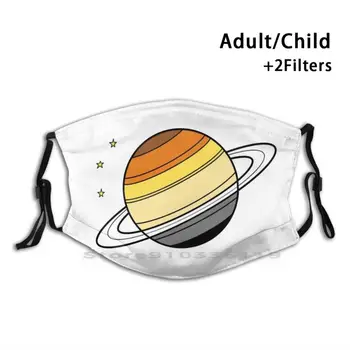 Nosi Zastavo Saturn Tiskanja Za Večkratno Uporabo Pm2.5 Filter DIY Usta Masko Otroci Saturn Obroči Star Kozmično Gay Zvezdnato Mavrica Star Mavrica Lgbt