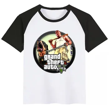 Nov Poletni Tiskanja Grand Theft Auto GTA Otroci T-shirt Kratek Rokav O-neck Majica s kratkimi Rokavi Dojencek Gilrs Priložnostne Tshirt Otroci Oblačila