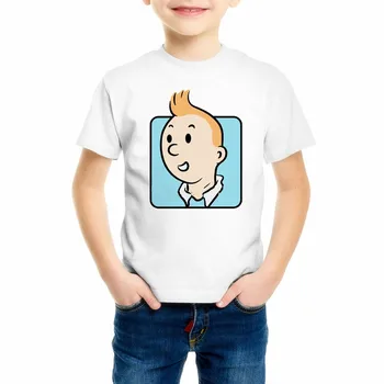 Nov Prihod Pomlad Poletje tiskanja Fantje T Shirt Otrok Tintin majica s kratkimi rokavi Dekliška kratek rokav Moda baby boy tshirt Vrh Tees