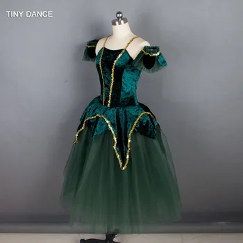 Nova Zasnova Otroka & Odraslih Romantični Balet Ples Tutus Zeleno/Bele Barve Dolg Tutu Balerina Obleko Uspešnosti Kostume 18136