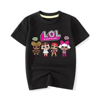 Nove otroške Risanke LOL Oblačila, Otroci, Dekleta T Shirt LOL Presenečenje lutka Tiskanja Kratek Rokav Baby Dekleta T-majice Bombaž