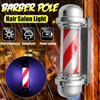 Novo Berber Shop Pole Obračanje Razsvetljavo Rdeče Beli Trak Obračanje Luči Proge Prijavite frizerski Salon Steni Visi LED Downlight