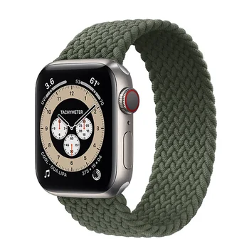 Novo Najlon Pleteni Solo Trak Za Apple Watch band 6 SE 5 4 44 mm 40 mm Elastično Zapestnico za iWatch Series 3 38 mm 42mm Dodatki