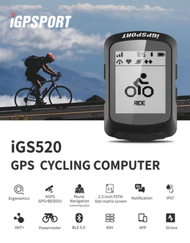 Novo prišli iGPSPORT IGS520 GPS Kolesarski Računalnik za podporo Tipala Srčnega utripa na Prostem Pribor z multi language