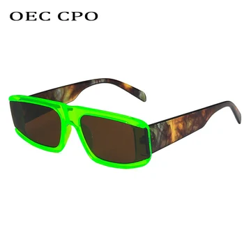 OEC CPO Moda Punk Pravokotnik sončna Očala Ženske Letnik Kvadratnih sončna Očala Moških Retro Rdeča Zelena Steampunk Očala Odtenki UV400