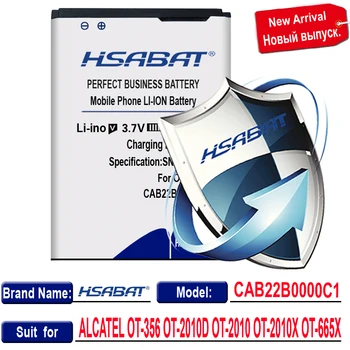 Original HSABAT 1850mAh Visoka Zmogljivost Nič Cikel Baterije ALCATEL OT-2010X OT-665X OT-356 OT-2010D OT-2010 CAB22B0000C1