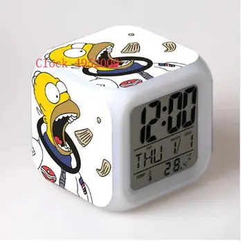 Otroci Igrače Simpsons Risanka Budilka elektronski zbudi Led reloj despertador digitalna budilka svetlobe tabela reveil wekker