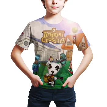 Otroci Igre Poletne majice Cartoon Živali, ki Prečkajo majica kratek Rokav Igra Mladega Fanta Smešno Anime Film Oblačila 3D Otrok majica