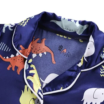 Otroci Pižame Dinozaver Tiskanja Malčke Baby Boy Dekleta Pižame Sleepwear Gumb T Majica, Kratke Hlače Komplet Obleke Malčka Pižamo Set