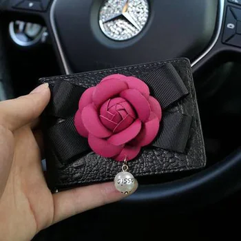 Pearl camellia srčkan avto vozniško dovoljenje tulec, vrečko za shranjevanje ženske ženske voznika usnje imetnik vozniškega