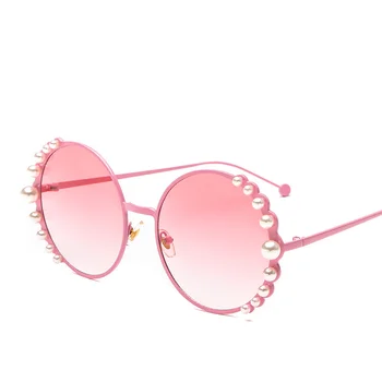 Pearl Okrogla Sončna Očala Ženske 2020 Elegantne Ovalne Vintage Sončna Očala Moških Luksuzne Blagovne Znamke Oblikovalec Krog Retro Sončna Očala