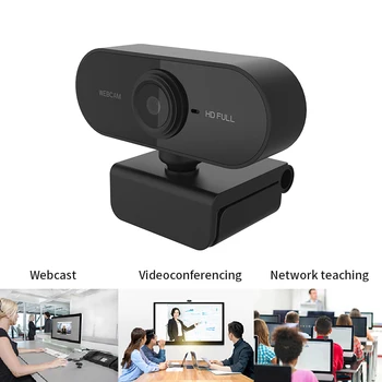 Polni 1080P HD Webcam Računalnik PC Spletna Kamera z Mikrofonom Obračanje Kamere za Živo Video Klica Konferenčni Dela