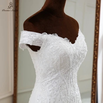 Pravo fotografijo Lepe čipke cvetove slog morska deklica poročno obleko 2020 zveze obleko haljo de mariee vestidos de novia sereia