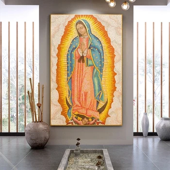 Preblažena Devica Marija je Pokončno Krščansko Tradicijo Platno Slikarstvo Plakati in Slike Vere Povzetek Wall Art za Dom Dekor