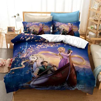 Princesa Rapunzel posteljnine komplet za dekleta postelja twin velikost odeja zajema eno coverlet kraljica spalnica dekor otroci baby 3d tiskanje kralj