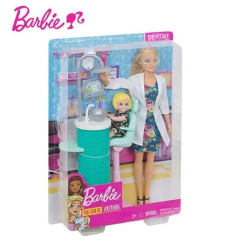 Prvotni Barbie Lutka Zobozdravnik Lutka & Playset Pretvarjamo, Zdravnik Igrača Z Dodatki Boneca Za Otroke Darilo za Rojstni dan Polje FXP16