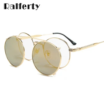Ralferty 2 V 1 ženska sončna Očala Krog Posnetek Na Retro Očala na Recept Optične Leče Okvirji Človek zonnebril dames oculos D085