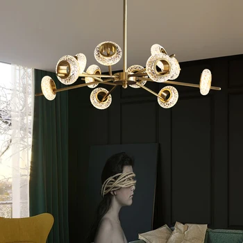 Razkošje svetlobe postmoderni dnevna soba lestenec atmosferski baker restavracija model soba lučka