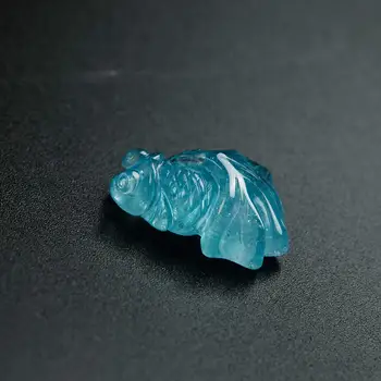 Resnično Naravno Modrem Akvamarin Obesek Za Ženske Lady Rib Vklesan Kristalno Kroglice Kamen Gemstone, Modni Nakit AAAAA 22x15mm