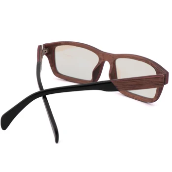 Ročno Kvadratnih Modra Svetloba Očala Proti Modri Žarki Sevanja Blokiranje Očala Moški Ženske Računalnik, Ravno Ogledalo Ebony Lesena Očala