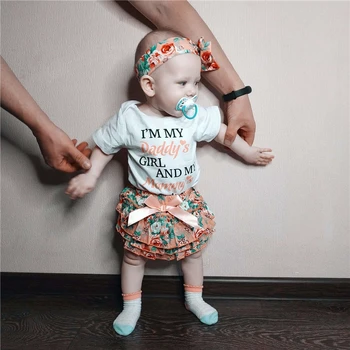RU Prodaje 3PCS Newborn Baby Dekle Obleko Poletje Oblačila, ki Cvetlični Romper Jumpsuit vrh Tutu Hlače Hlače Obleko Bowknot Glavo D20