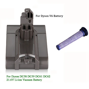 SANQ Dodaj Filter V6 Za 21,6 V 3000Mah Li-Ionska Baterija Za Dyson V6 Baterija Za Dc58 Dc59 Dc61 Dc62 sesalnik Sv09 Sv07 Sv03 Sv0