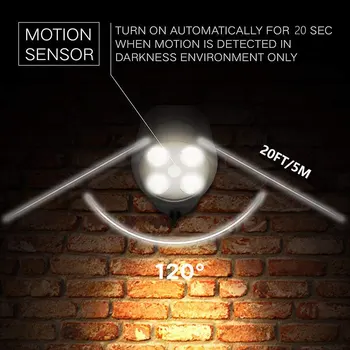 Senzor gibanja Svetlobe LED IP65 Vodotesen Prostem Luči Baterija Upravlja Varnost Luči za Steno Vrt Dovoz