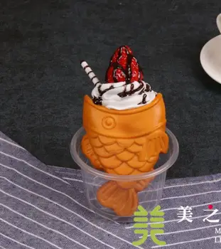 Simulacija Sladoled Ribe Taiyaki Hrane Model; Snack cone ;Ponaredek Ribe Vaflji Vzorec za okno display