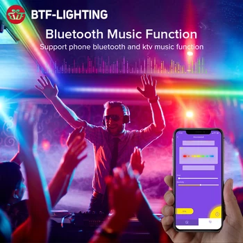 Sinhronizacija Glasbe Bluetooth APP Celoten Sklop RGB IC LED Trak Svetlobe WS2811 5m 150 Led Sanje Barve Vgrajen V Mic Nepremočljiva IOS Android