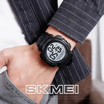 SKMEI Japonska Baterije Moške Digitalni Watch 50M Nepremočljiva LED Osvetlitvijo Velik vrtljivi gumb Ročno Uro Šport Zapestje Gledati montre homme 1562