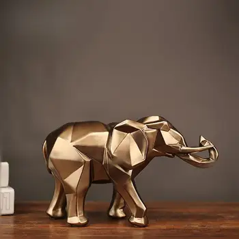 Slon Kip Nordijska minimalističen smolo Zlati Sodobne Živali domov ročno Obrt Ornament