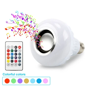 Smart E27 12W Ampul LED Sijalka RGB Svetlobe Brezžični Bluetooth Audio (zvok Bluetooth Zvočnika Predvajanje Glasbe Zatemniti Svetilko z APLIKACIJO Remote Control