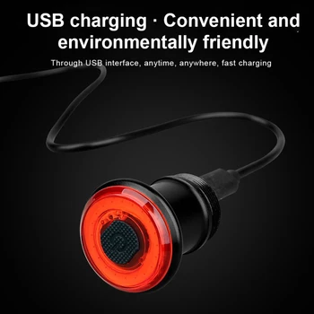 Smart Izposoja Zadnje Luči Auto Start/Stop Zavoro Zaznavanje IPx6 Nepremočljiva USB Charge kolesarjenje Rep Luč LED Luči za Kolo