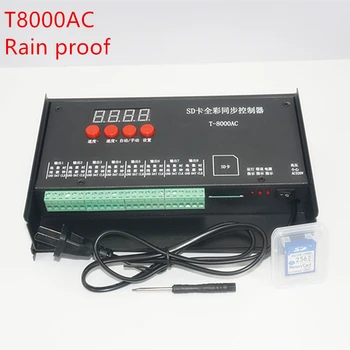 T8000 Nepremočljiva Rainproof SD 8192Pixel Krmilnik za RGB krmilnik AC110-240V za 5 WS2801 WS2811 LPD8806 MAX 8192 slikovnih Pik