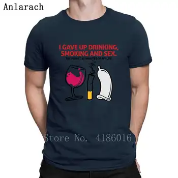 Težko Je Obupal Drinkingsmoking In Spolu T Shirt Poletje Bombaž Oblikovalec Prosti Čas Okrogle Ovratnik Stavbe Zanimiva Majica