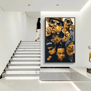 Tupac Musicer Hip Hop Pevka Platno, Slike, Plakate in grafike Wall Art Slik, Dnevna Soba Dekor (Brez Okvirja)