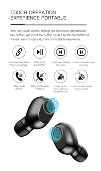 TWS Brezžična tehnologija Bluetooth 5.0 Slušalke Slušalke B02 Mini Čepkov Slušalke za V Uho Vodotesne Slušalke Podpora IOS/Android