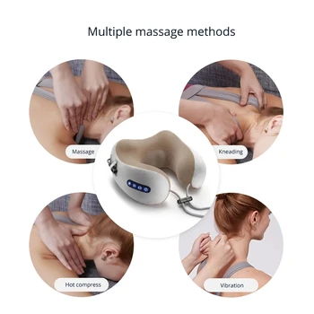 U Električni Vratu Massager Smart Vratu Massager Prenosni Ramenski Materničnega Vratu Massager Potovanja Domov Avto Relax Masaža Blazino