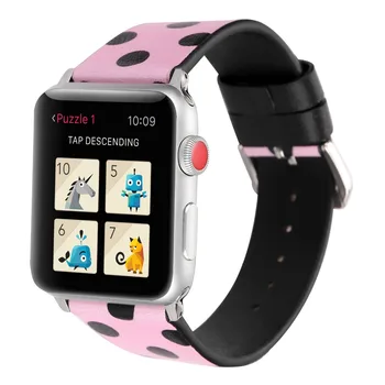 Usnjeni trak Za Apple watch band 44 mm 40 mm iwatch band 38 mm 42mm Val točke Zapestnica pasu watchband Apple watch 6 se 5 4 3 2 1